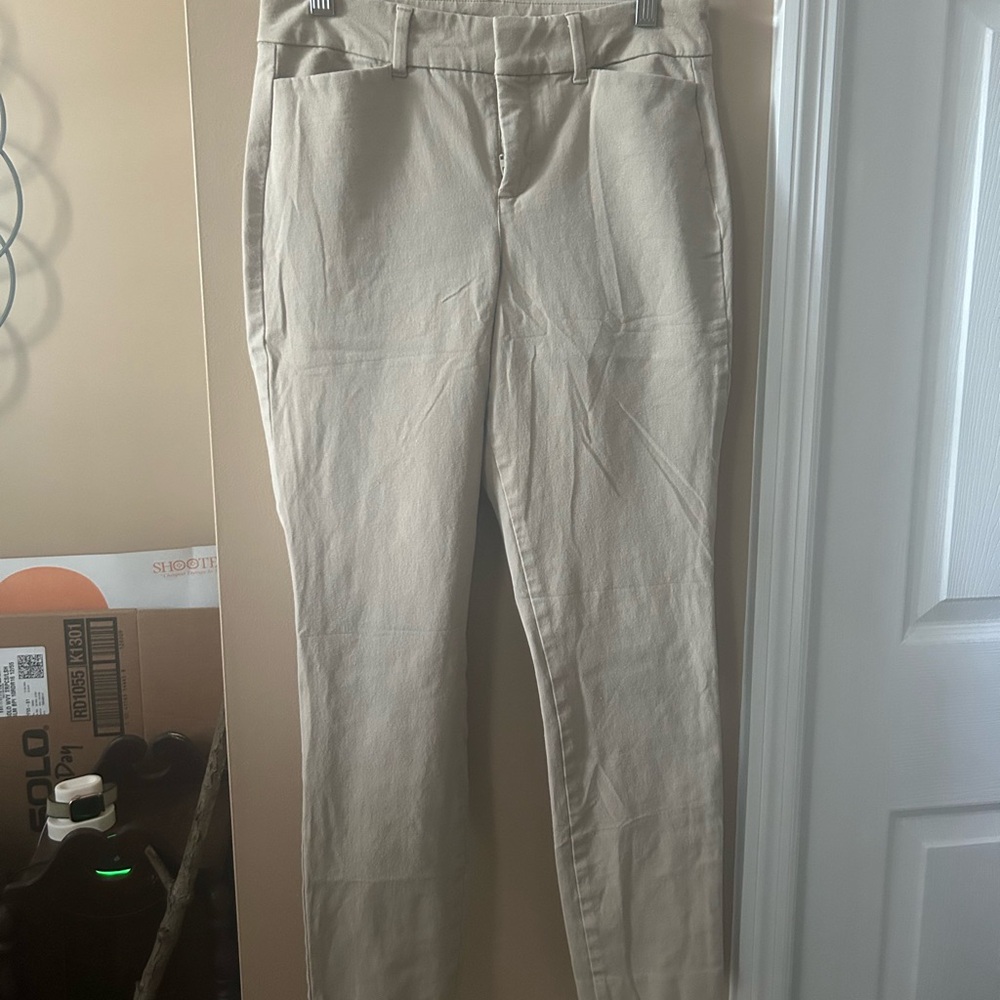 Old Navy Light Tan High-Rise Pixie Pants